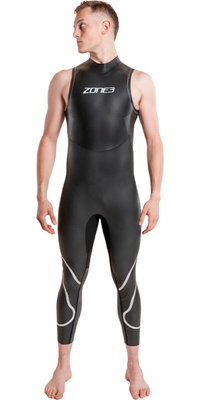 2026 ZONE3 Mens Ascend Sleeveless Swim Wetsuit WS26MGLISL101 - Black / Grey
